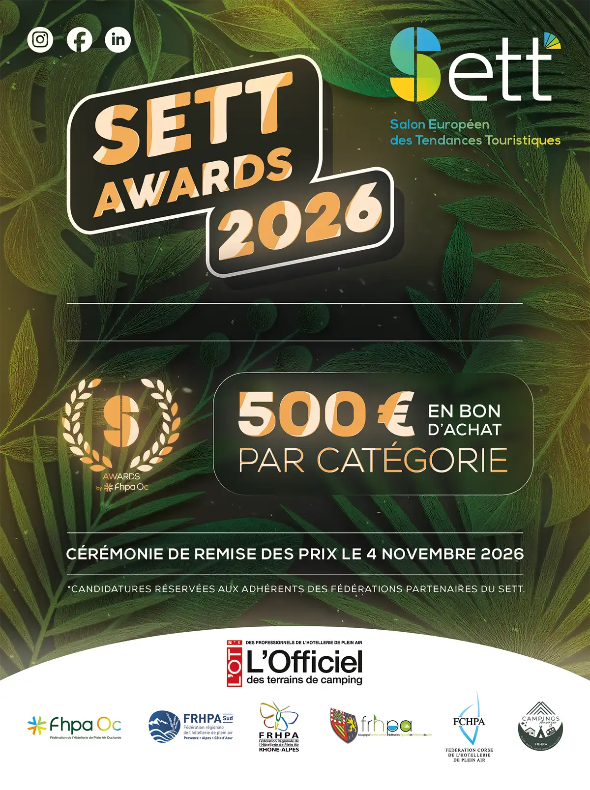 Les sett awards 2026 : le rendez-vous festif qui célèbre les gestionnaires de camping !